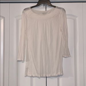White, Loft 3/4 sleeve blouse. Size small